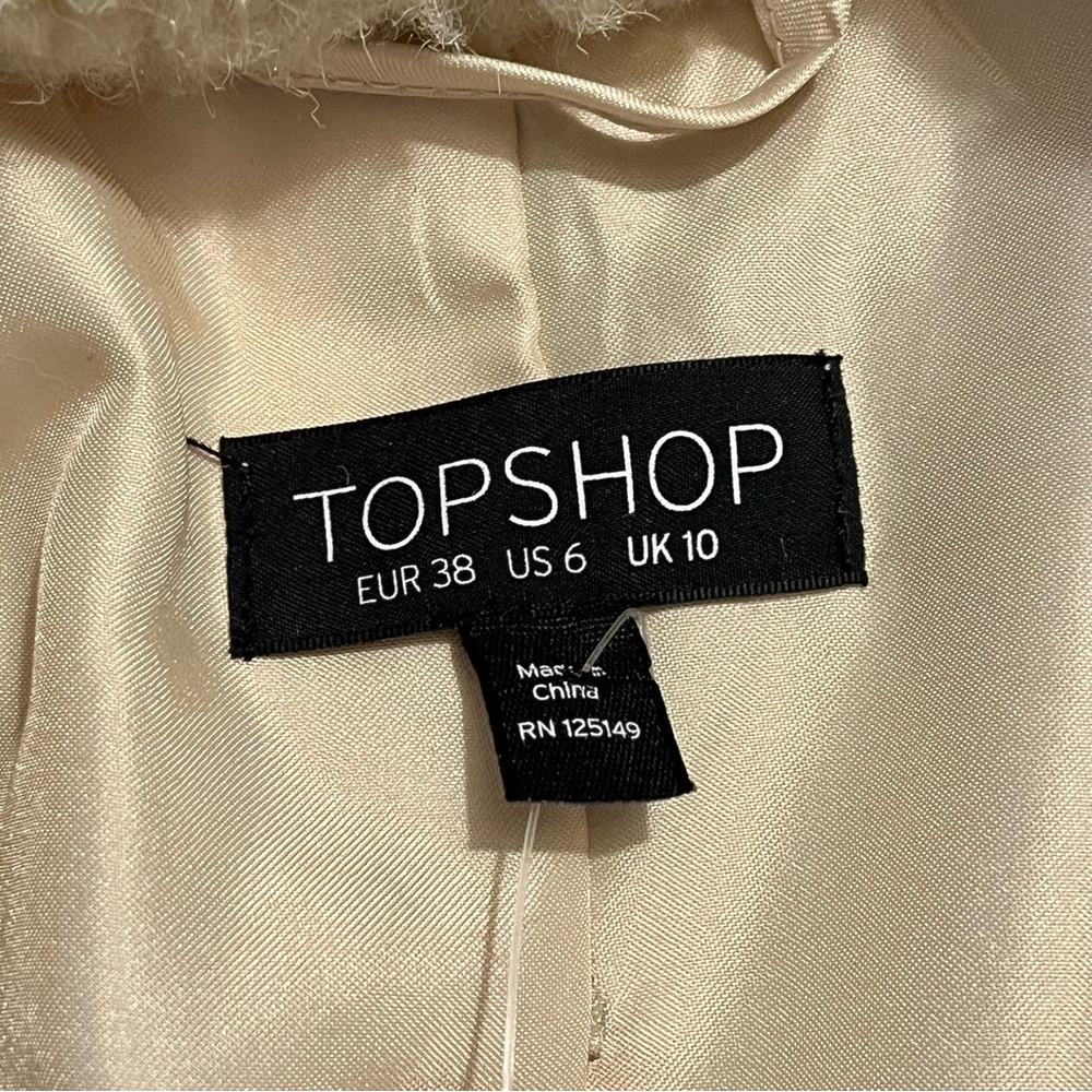 TopShop Teddy Coat in Cream (S) - Picture 12 of 16